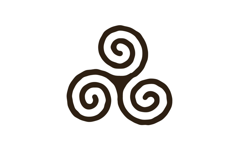 Gezeichnete keltische Triskele.